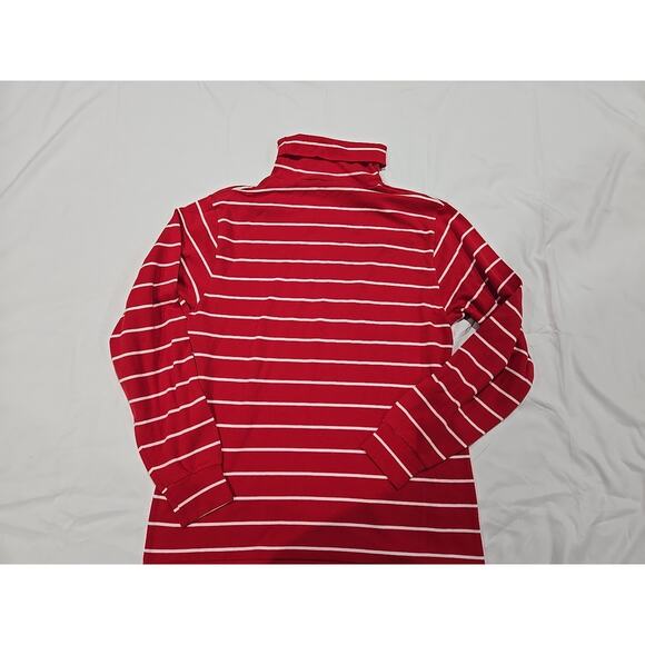 Eddie Bauer Mens Red White Stripe Turtleneck Large - Picture 4 of 4
